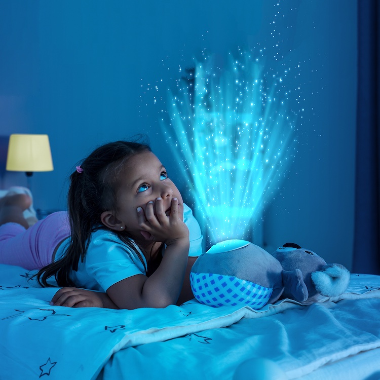 Reer Koko Koala lasten yövalo musiikilla ja itkusensorilla, harmaa