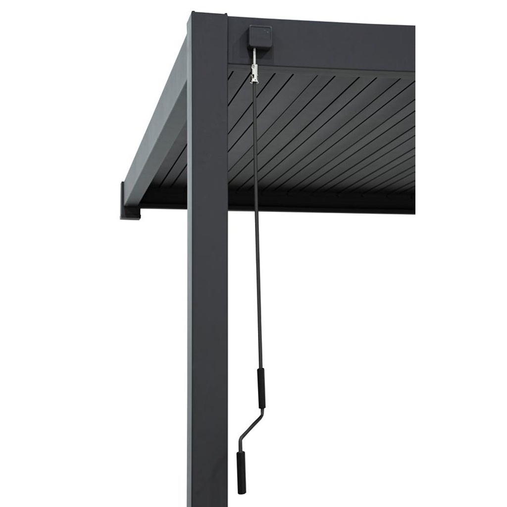 Puutarhakatos seinään MIRADOR-111 3x4xK2.5m, alurunko, avattavat säleet, tummanharmaa