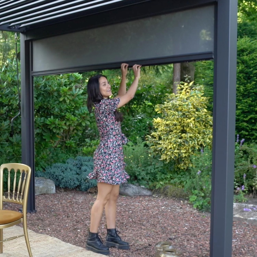 Pull-down screen for gazebo MIRADOR-111 3m, grey