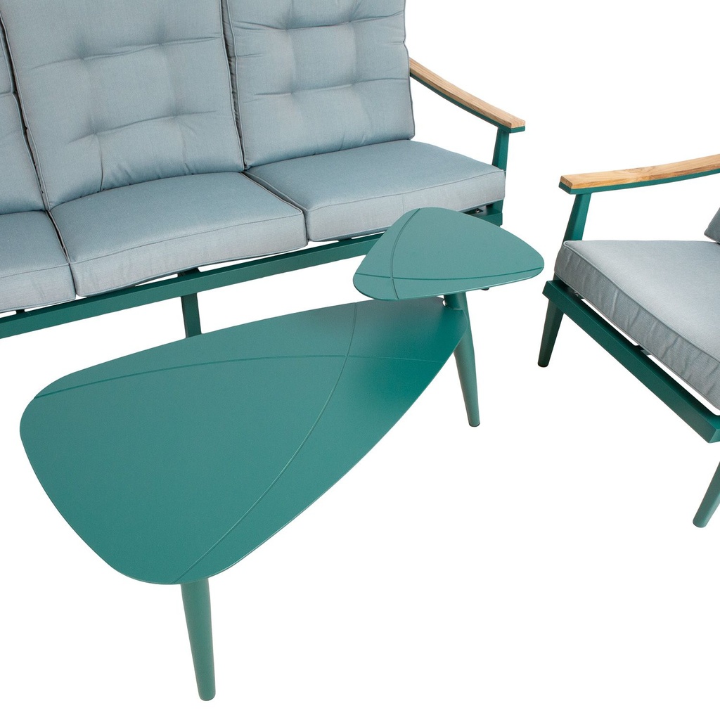 Garden furniture set CAVINE table, sofa and 2 chairs, green