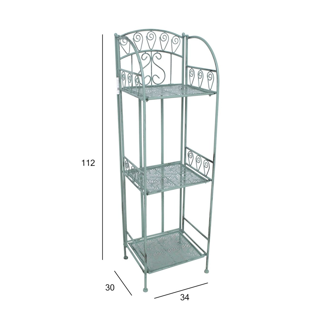 Shelf MINT 34x30xH112cm, antique green