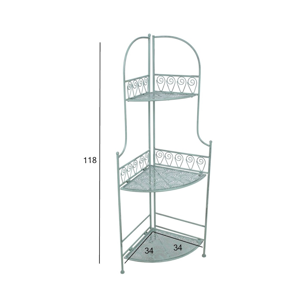 Corner shelf MINT 34x34xH118cm, antique green
