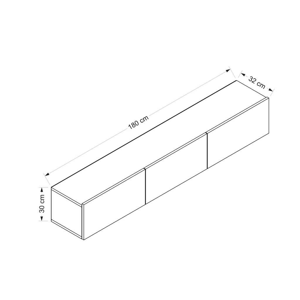 Chic Home Alexander TV-taso L180 cm, valkoinen