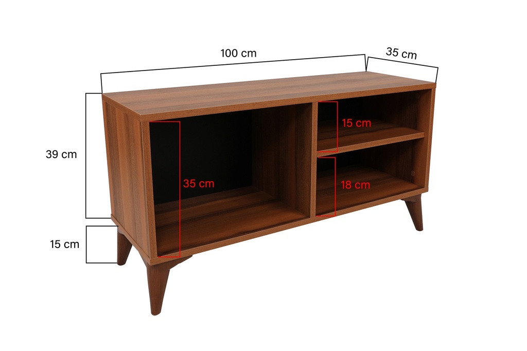 Chic Home Zinoa TV-taso 100 cm, tummanruskea