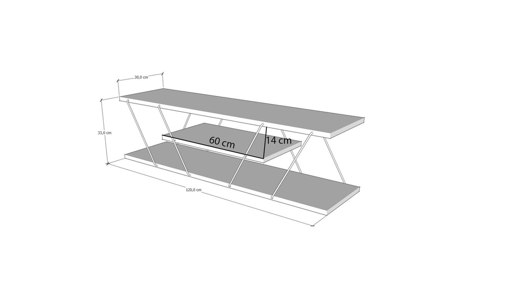 Chic Home August TV-taso 120 cm, ruskea