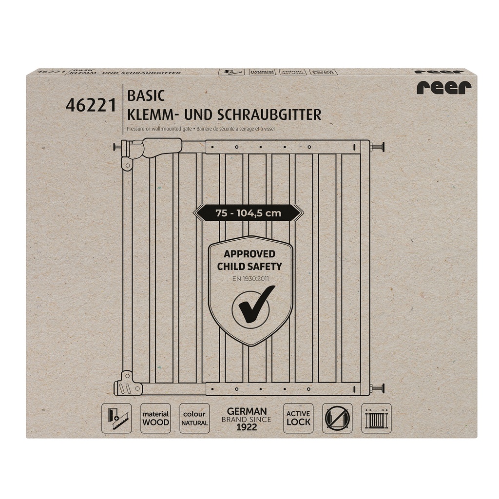 Reer turvaportti esteetön puinen 75-104,5 cm