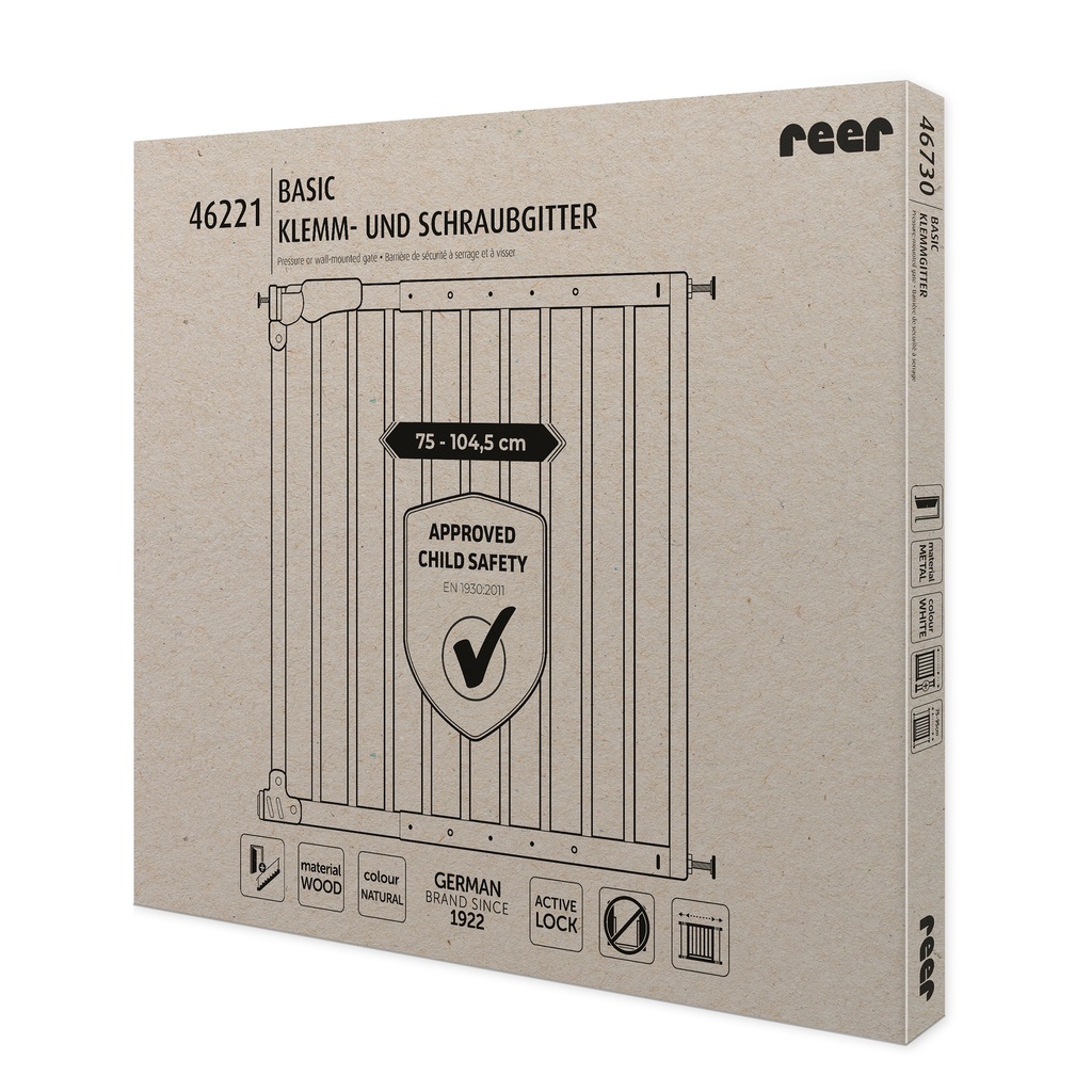Reer turvaportti esteetön puinen 75-104,5 cm