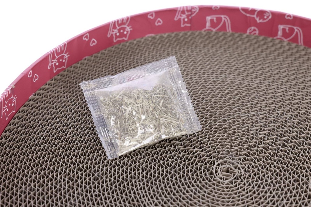 Cat Scratch Bed Circle in Cardboard, pink, Ø 34 cm