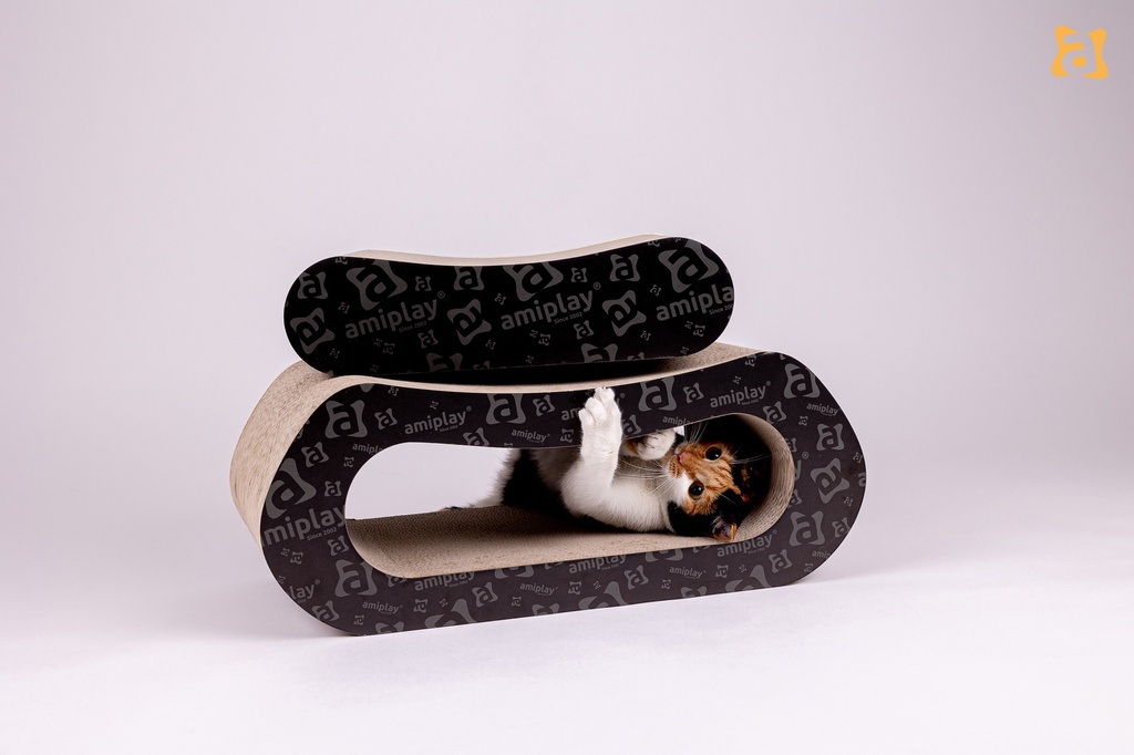 Amiplay kissan raapimalauta L 58x29,5x22,5cm, musta