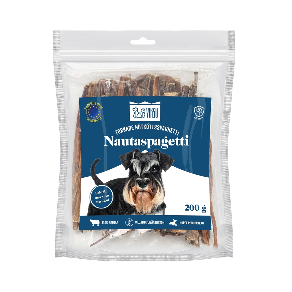 Viksu koiralle nautaspagetti 200g