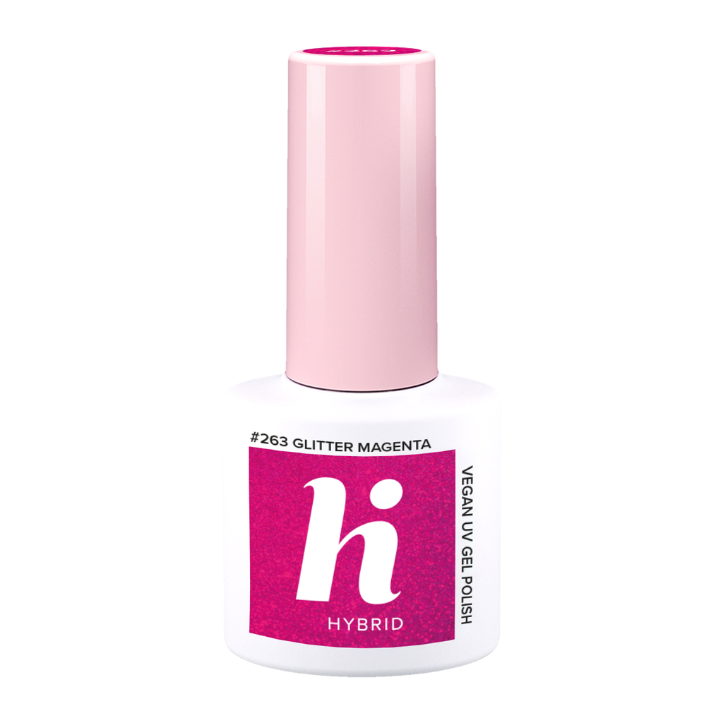 hi hybrid 263 HEMA Free UV Gel Polish Glitter Magenta 5ml