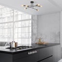 Chic Home Kukka kattovalaisin 66x66 cm, musta/kulta