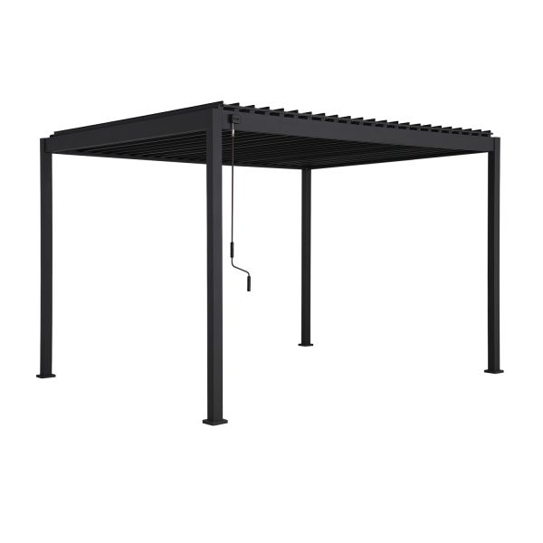 Puutarhakatos MIRADOR-88 3x3.6xK2.4m, alurunko, avattavat säleet, tummanharmaa
