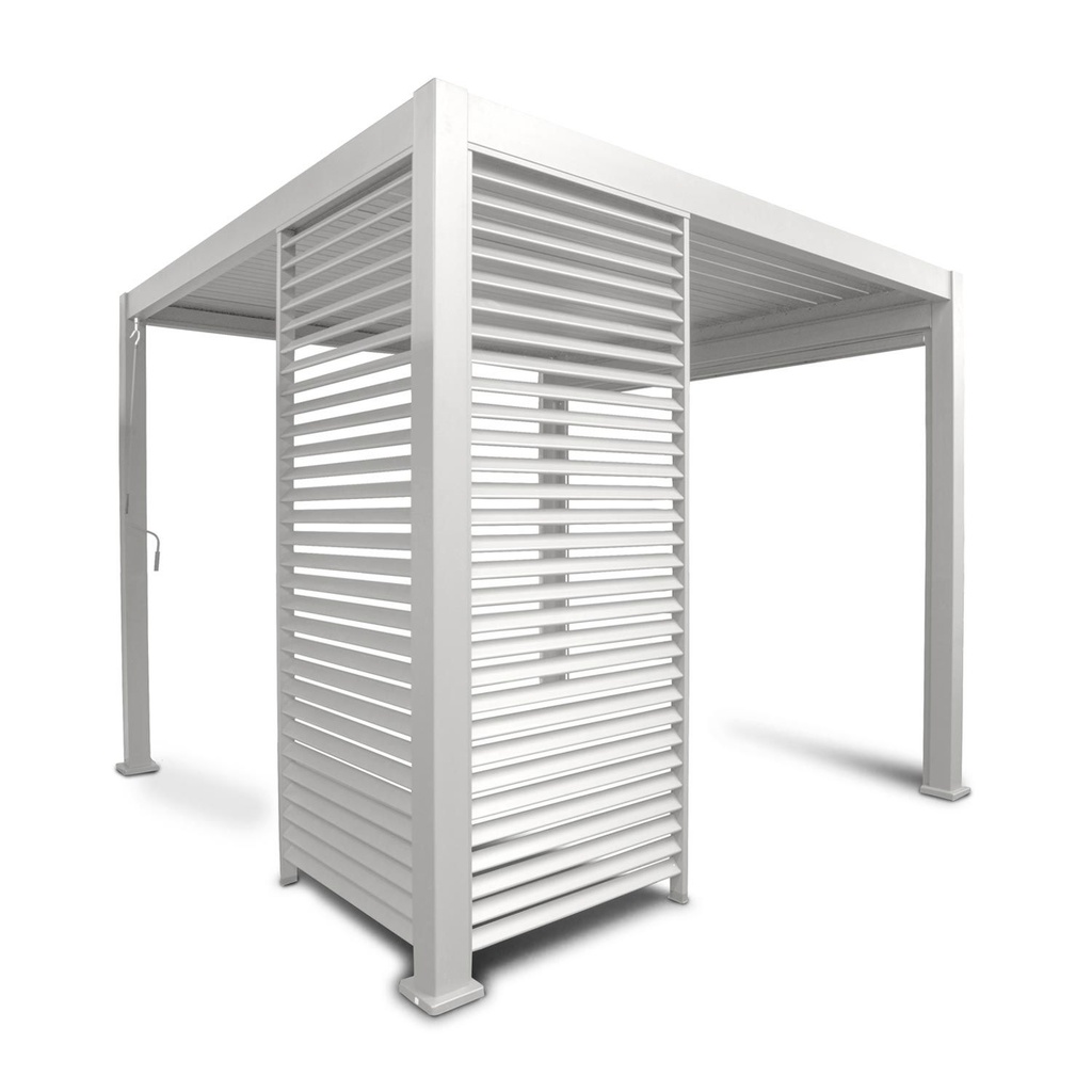Lamelliseinä MIRADOR-111 puutarhakatokseen 3m, alumiinia 93xK235cm, valkoinen
