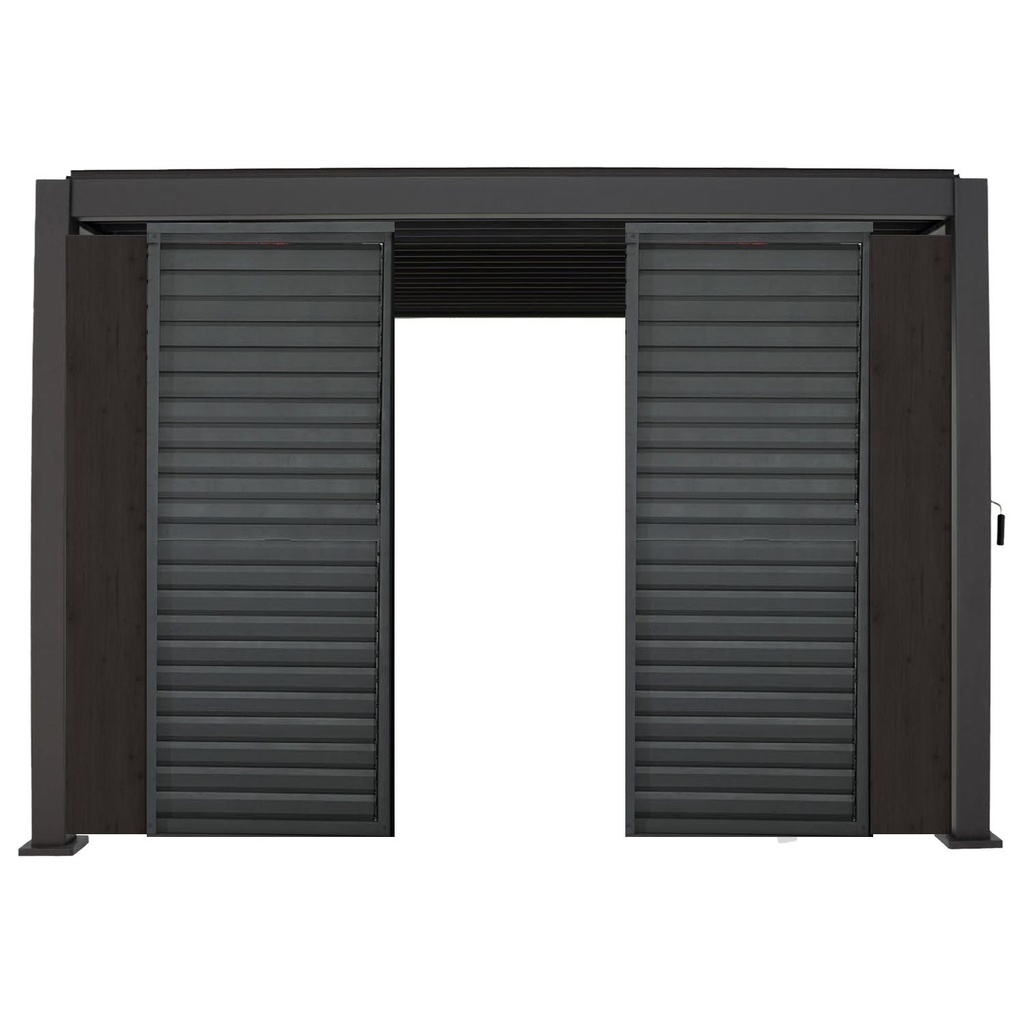 Välipaneeli lamelliseinään MIRADOR-111 puutarhakatokseen, alumiinia 31xK232cm, tummanruskea