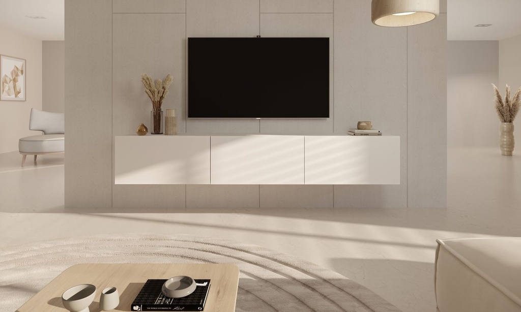 Kocot Dallas TV-taso L180 cm, valkoinen