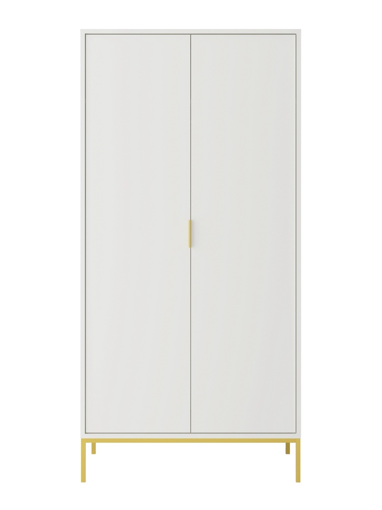Kocot Austin vaatekaappi L100 cm, valkoinen/kulta