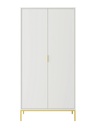 Kocot Austin vaatekaappi L100 cm, valkoinen/kulta