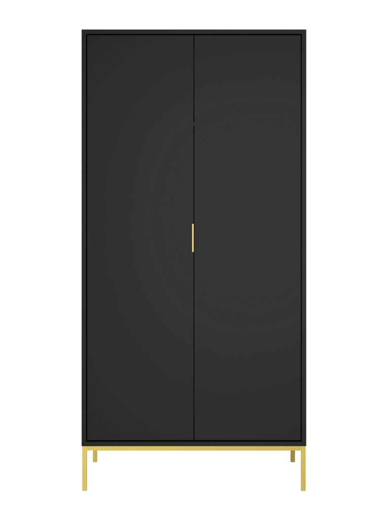Kocot Austin vaatekaappi L100 cm, musta/kulta