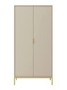 Kocot Austin vaatekaappi L100 cm, luonnonvalkoinen/kulta
