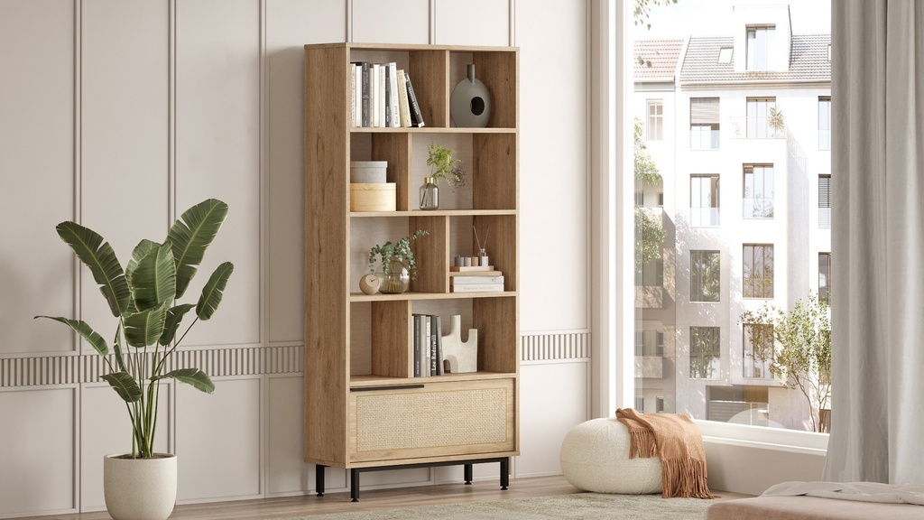 Chic Home Kullervo kirjahylly 84x30xK176 cm, ruskea