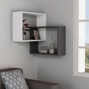 Chic Home Oula seinähylly K68x68x60 cm, valkoinen/harmaa