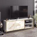 Chic Home Vihtori TV-taso 160 cm, valkoinen/kulta