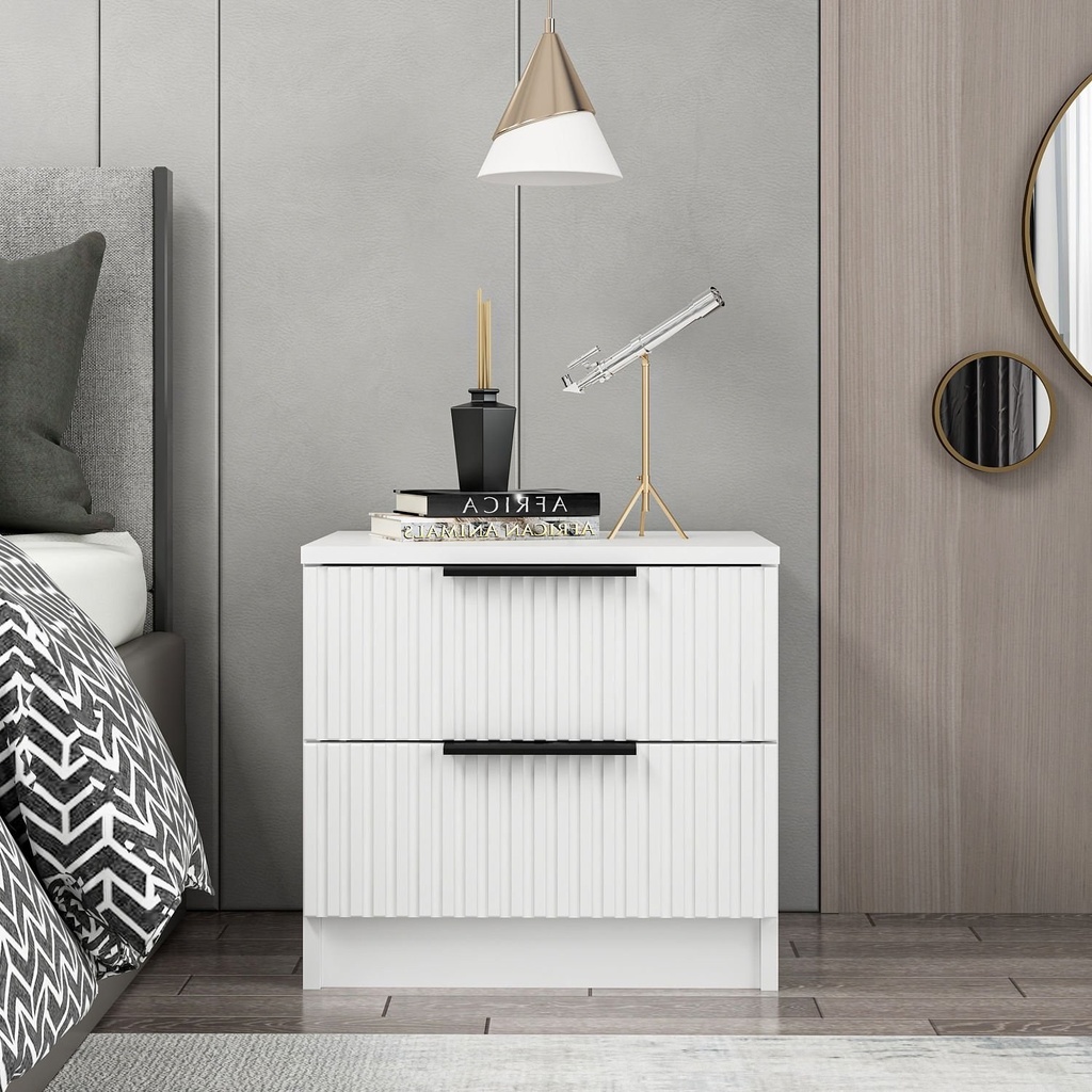 Chic Home Kati yöpöytä laatikoilla 40x50xK47 cm, valkoinen