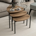 Chic Home Lennu sivupöydät 35/40/45 cm 3 kpl, ruskea/musta