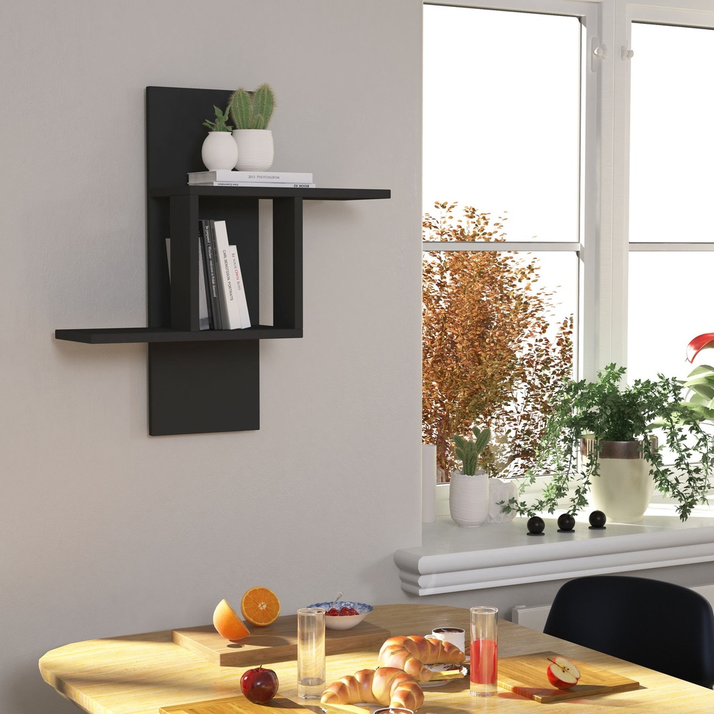 Chic Home Mila seinähylly 20x64xK70 cm, antrasiitti