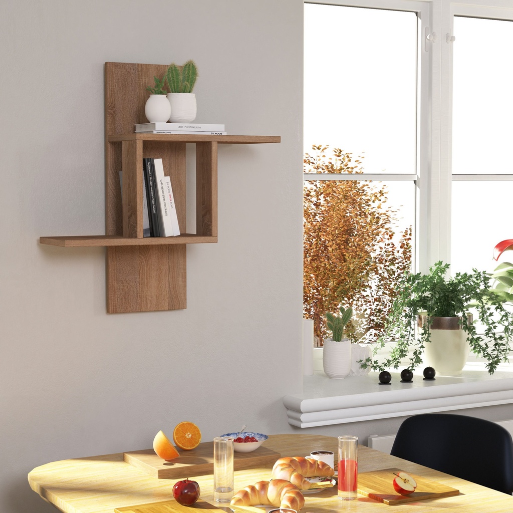 Chic Home Mila seinähylly 20x64xK70 cm, ruskea