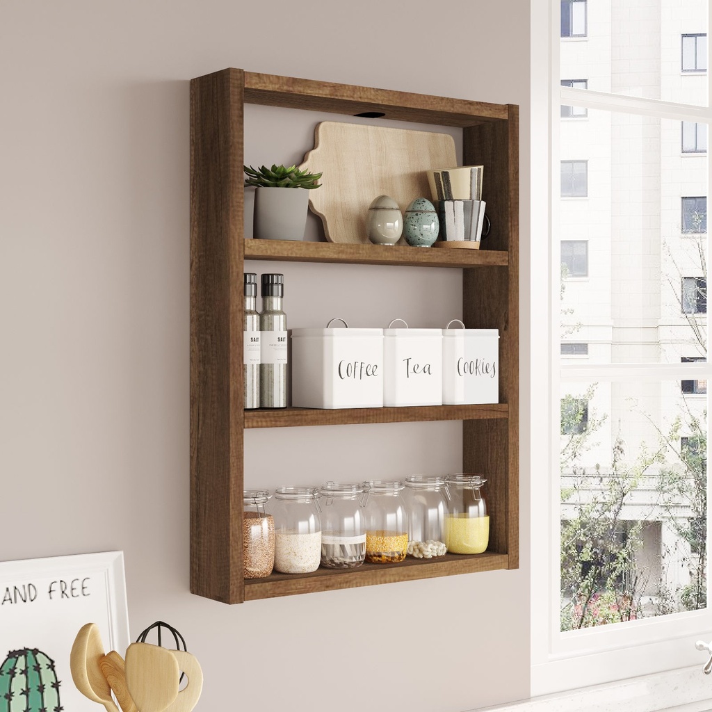 Chic Home Piri seinähylly 43x9xK60 cm, ruskea