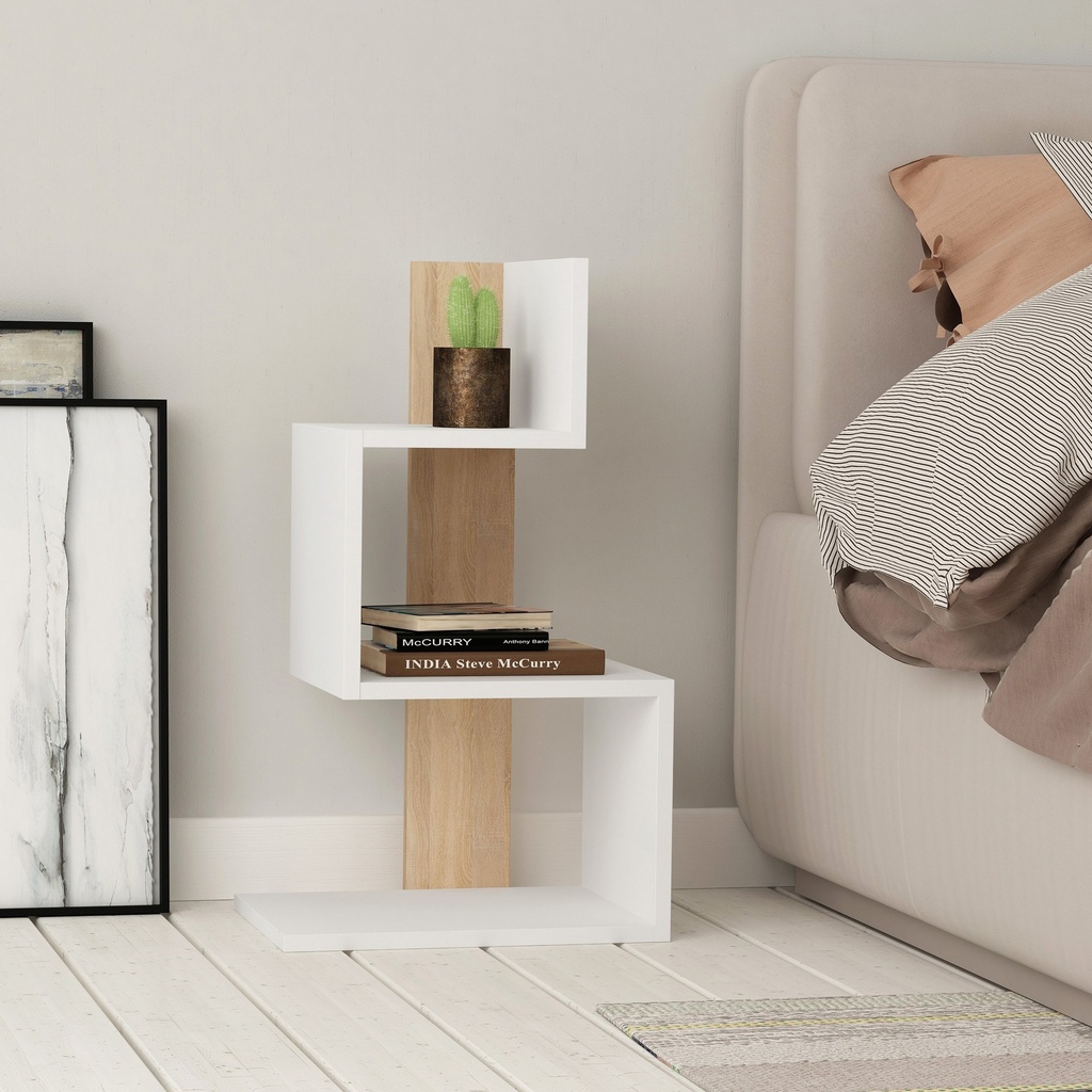 Chic Home Rosita sivupöytä 30x42xK72 cm, valkoinen/beige
