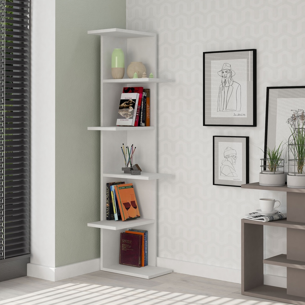 Chic Home Sanno kulmahylly 24x37xK141 cm, valkoinen