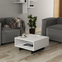 Chic Home Turo sohvapöytä 60x60xK32 cm, valkoinen/harmaa