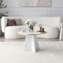 Chic Home Sieni sohvapöytä 60x60xK40 cm, valkoinen/kulta