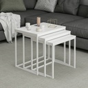 Chic Home Eva sivupöydät 40x55xK50 cm 3 kpl, valkoinen