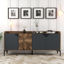 Chic Home Kaj senkki 180x35xK78 cm, tummanharmaa/ruskea