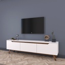 Chic Home Noa TV-taso L180 cm, valkoinen/tummanruskea
