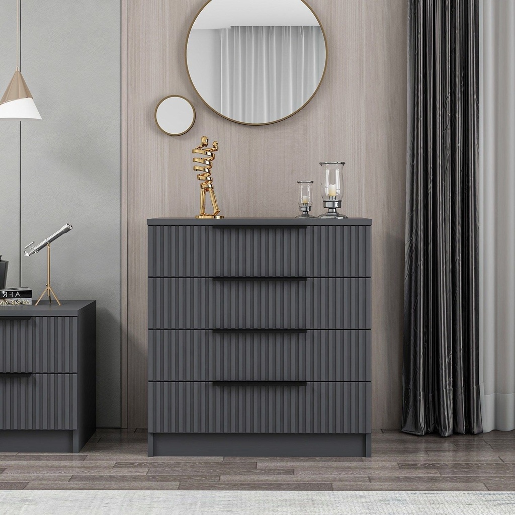 Chic Home Kati lipasto 72x42xK77 cm, tummanharmaa
