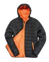 Kevyttoppatakki Result Core, hupullinen, musta / oranssi miesten 3XL
