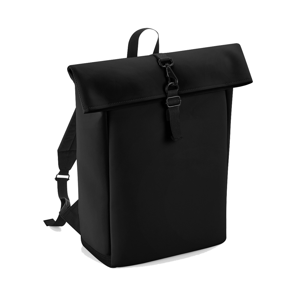 Bagbase Matte pu roll-top reppu 15 l, musta