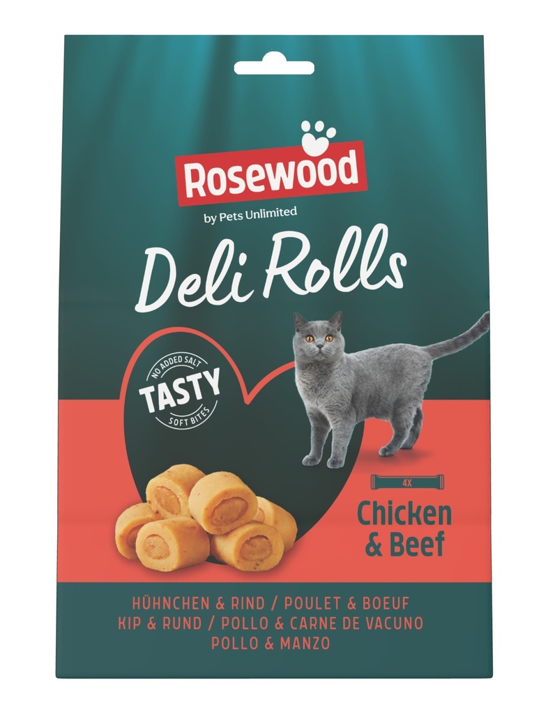 Rosewood kissan kanarullapalat naudalla 4x10g