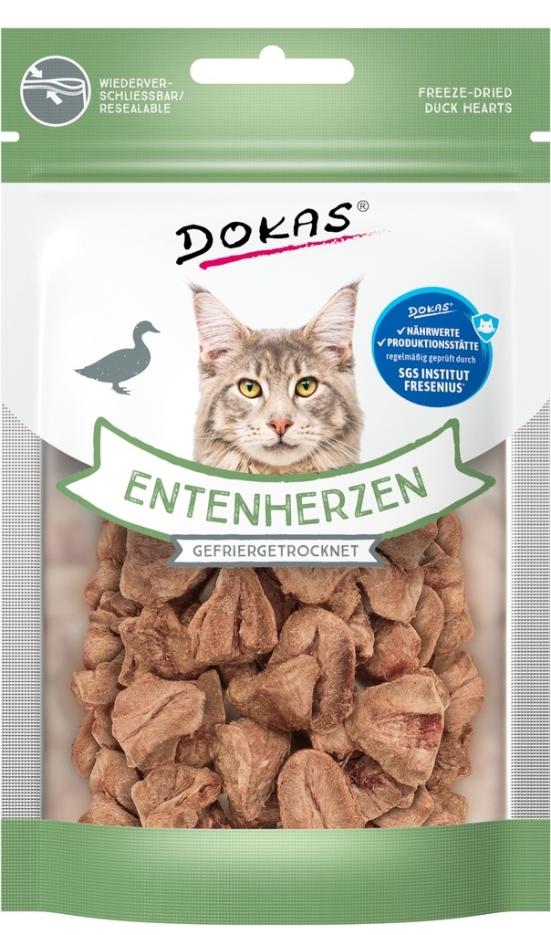 Dokas kissalle pakastekuivattu ankansydän 15g