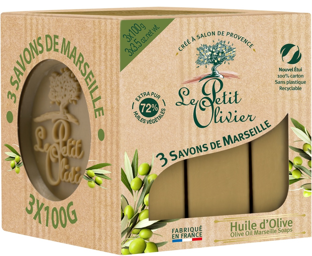 LPO Marseillle-saippuapala 3X100g Oliiviöljy
