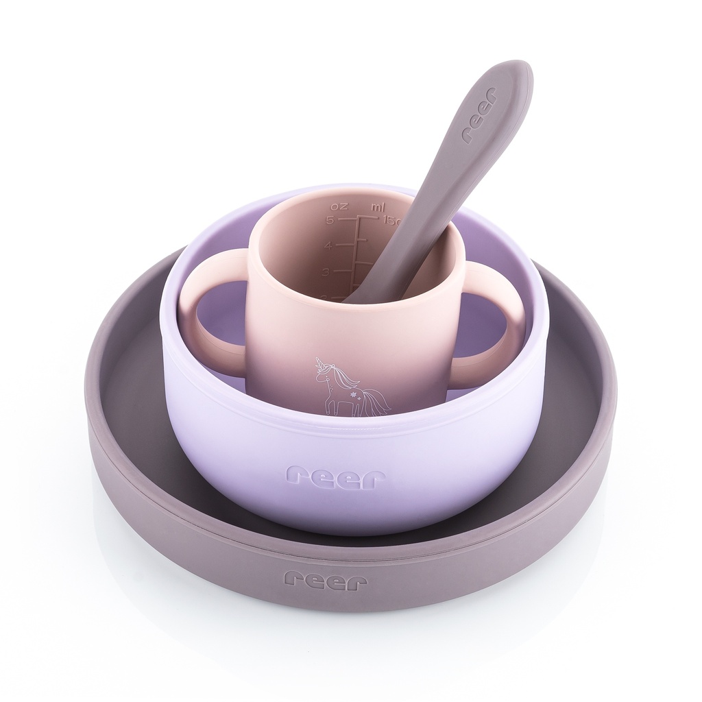 Reer silikoninen astiasto 4-osainen lila