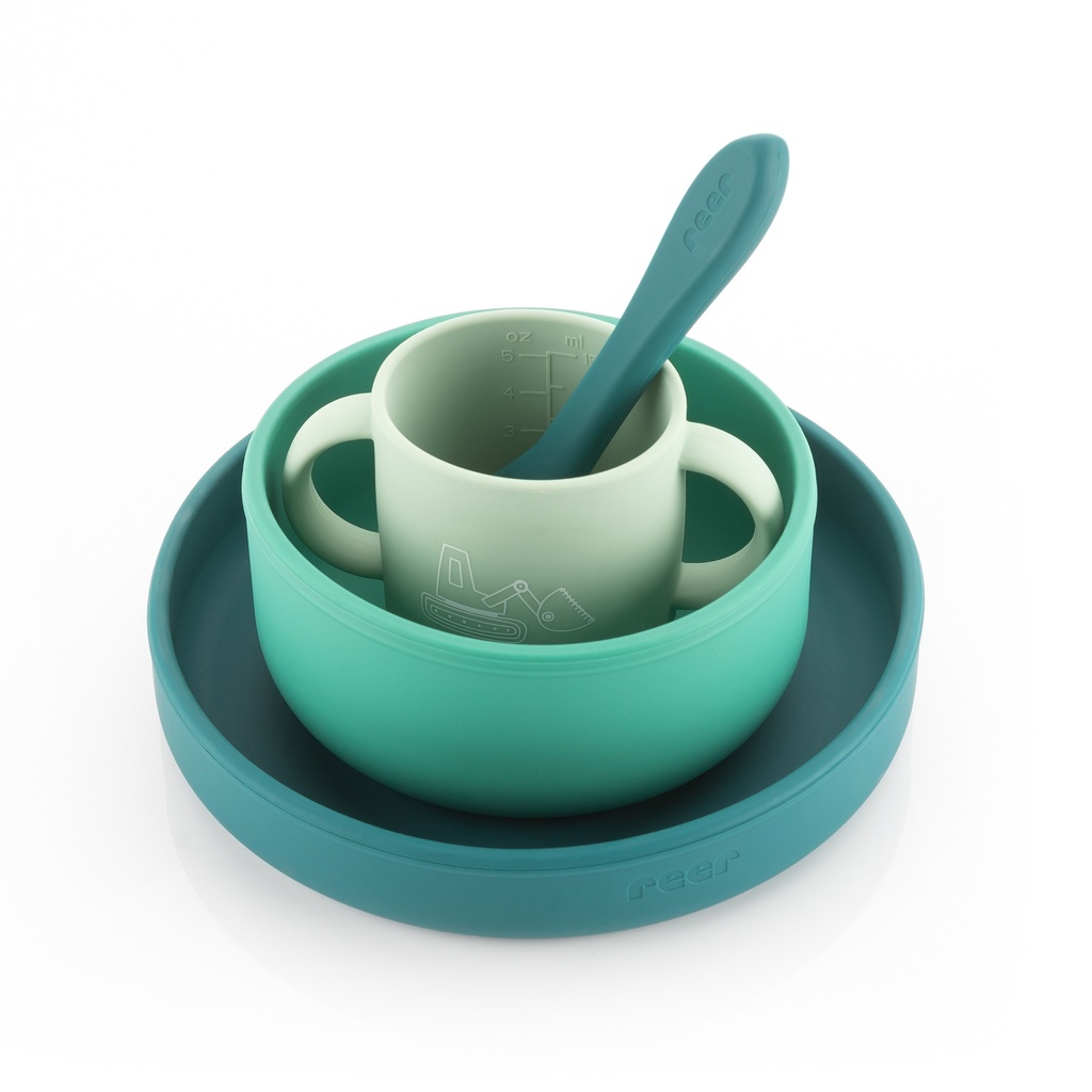 Reer silikoninen astiasto 4-osainen vihreä