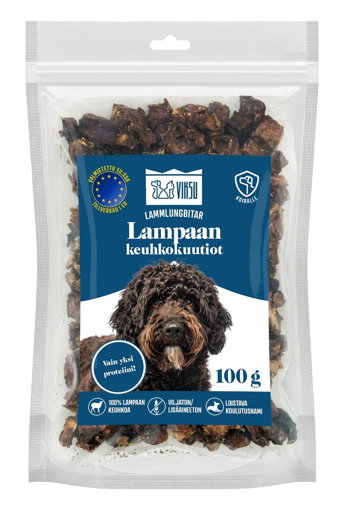Viksu koiralle kuutiot lampaan keuhko 100g