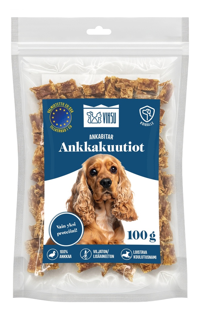 Viksu koiralle kuutiot ankka 100g