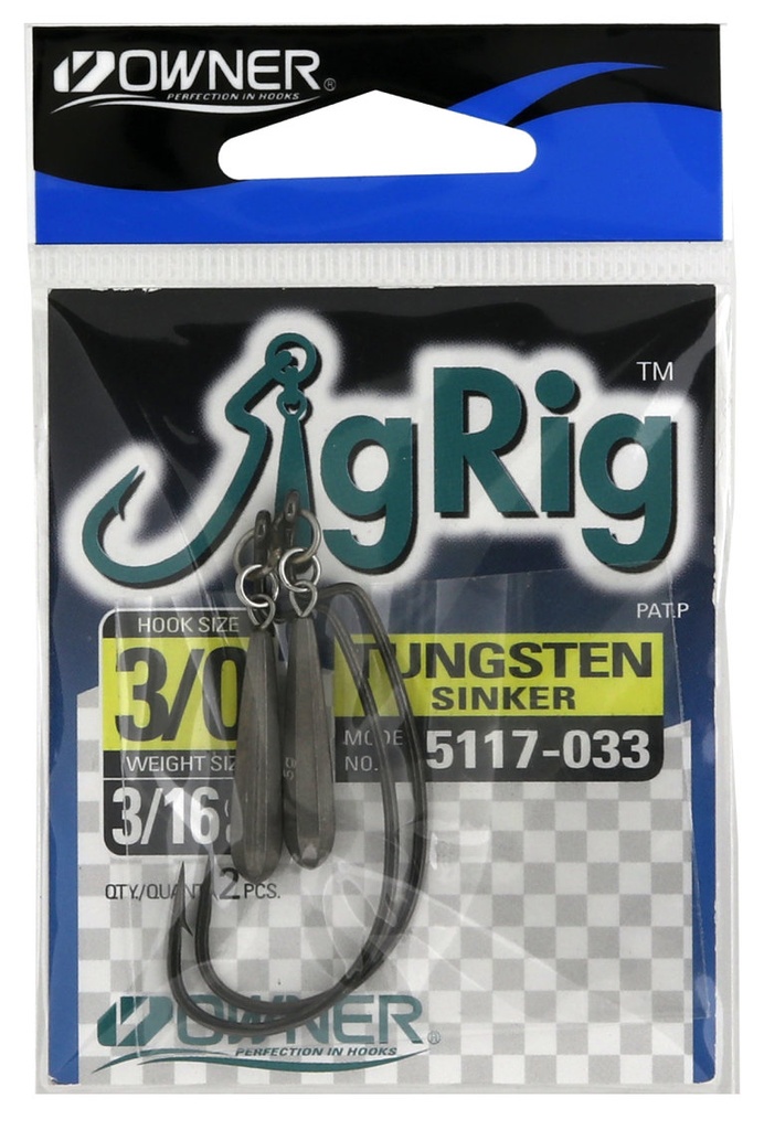 Owner Jig Rig jigikoukku voframipainolla 5,5 g 3/0 2 kpl